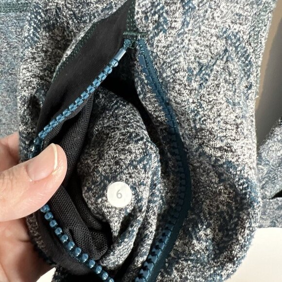 lululemon athletica Define Jacket Brushed Herringbone Gray Blue Alberta size 6 - Picture 9 of 14